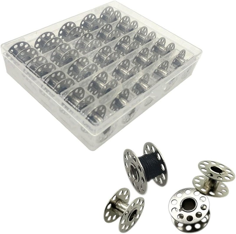 CHAOYUN 25 Pcs Metal Bobbins for Sewing Machine with Storage Box, A Class 15 Universal Bobbins in Case Compatible for Brother, Janome, Singer, Bernina, Toyata, Anime, Kenmore, Elna, Babylock by LeBeila - Image 1